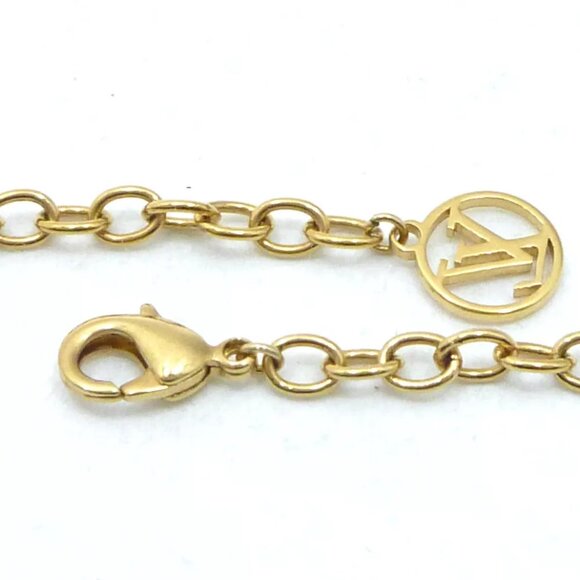 LOUIS VUITTON Sautoir Logo LV Long Necklace M68075 Gold/Silver - Picture 8 of 9